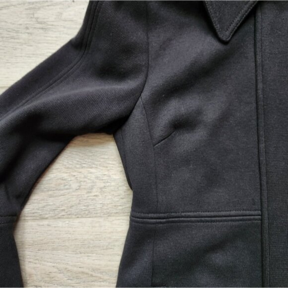 INC International Concepts Black Jacket Coat Womens XS Bell Sleeve Ruffle Cotton - Picture 4 of 12